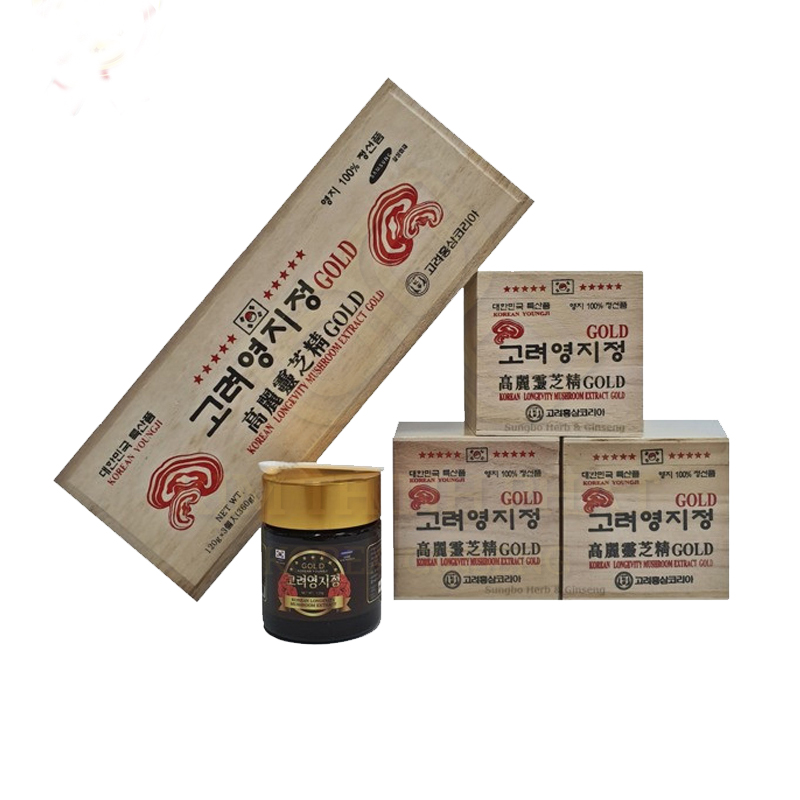 Cao linh chi Hàn Quốc 6 năm tuổi hộp gỗ trắng Gold