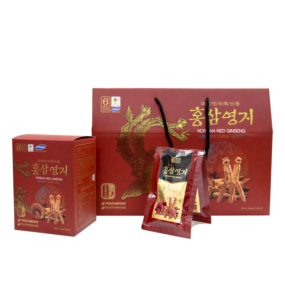 Nước hồng sâm linh chi Pocheon hộp 30 gói